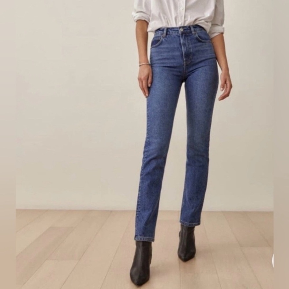 NWT Reformation Liza Ultra High Rise Straight 28